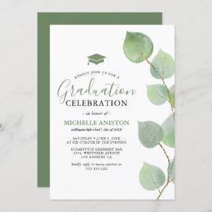 Eucalyptus Greenery Graduation Party Invitation