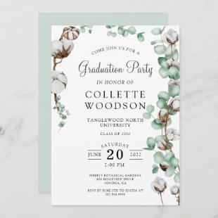Eucalyptus Greenery Watercolor Graduation Invitati Invitation