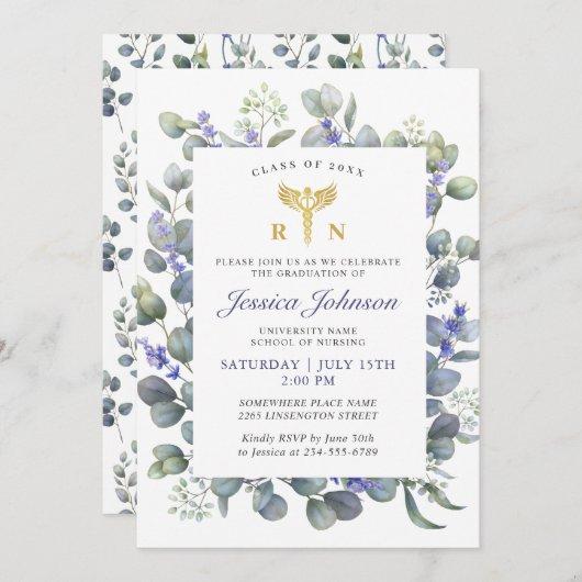 Eucalyptus Lavender PHOTO Nursing Graduation Party Invitation