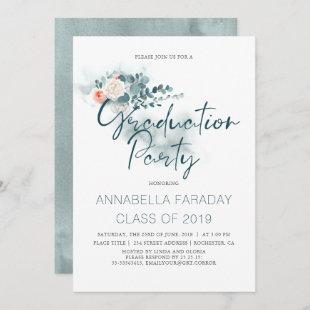 Eucalyptus | Watercolor Greenery Graduation Party Invitation