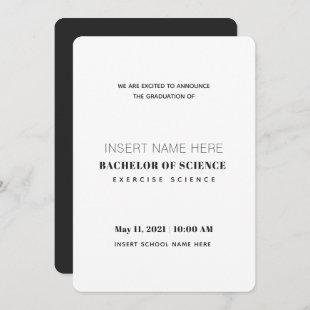 Exercise Science Bachelor of Science Graduation  Announcement