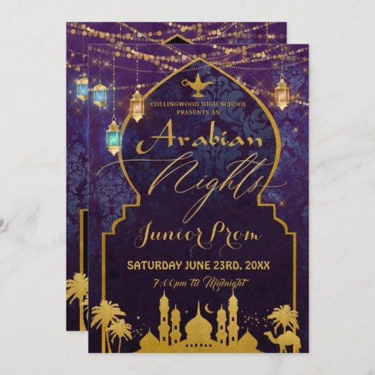 Exotic Arabian Night Lanterns High School Prom  Invitation