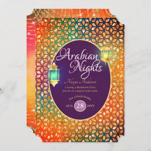 Exotic Arabian Nights Party String Lights Lanterns Invitation