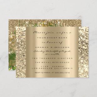 Eyes Bridal Shower Gold Glitter Spark Graduation Invitation