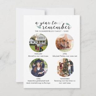 Family Photo Collage Year in Pictures Christmas Holiday Card