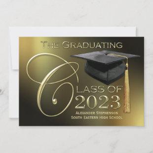 Fancy Class of 2023 Gold Graduation Announcement