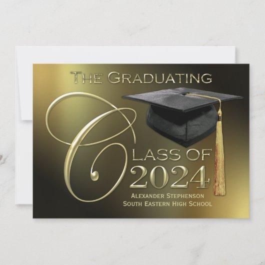 Fancy Class of 2024 Gold Graduation Announcement
