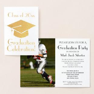 Fancy Gold Foil Graduation Party Invitation