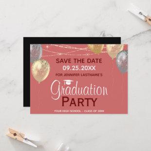Fancy Graduation Party Save the Date Invitation Po