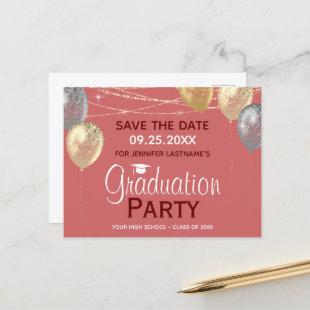 Fancy Graduation Party Save the Date Invitation Postcard
