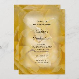 Fancy Yellow Rose Graduation Party Invitation