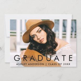 Fashionable Graduation Photo Announcement Card