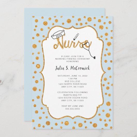 Faux Gold Dot Nurse pinning, changeable color Invitation
