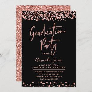 FAUX ROSE GOLD Graduation Party Invitation