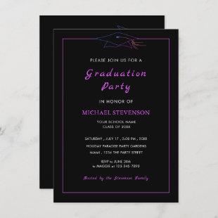 Favorite Colors & Font Chic Grad Party Invitation