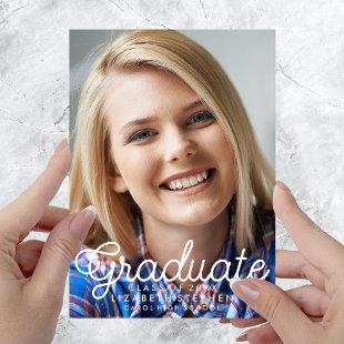 Feminine Graduation Photo Cute Announcement