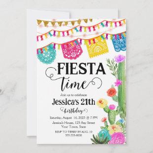 Fiesta Birthday Party Invitation Mexican theme