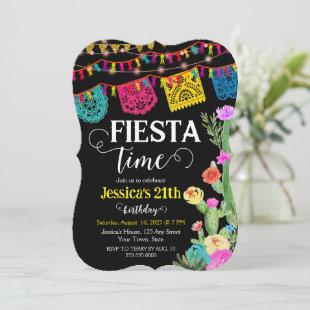 Fiesta Birthday Party Invitation Mexican theme