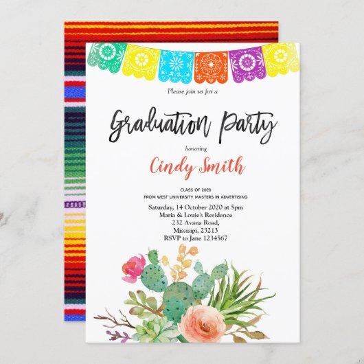 Fiesta cactus Graduation Party Invitation