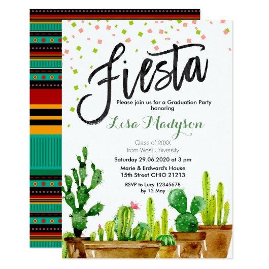 Fiesta Graduation  Party Mexican Invite