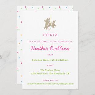 Fiesta Piñata Fun Graduation Party Invitations