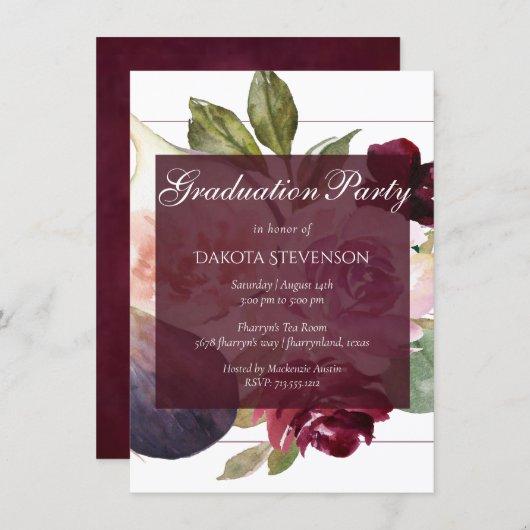Fig Blossoms | Vintage Floral Graduation Party Invitation