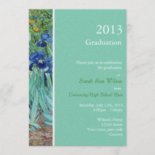 Fine art Irises graduation party invitations