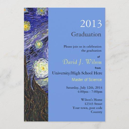 Fine art Starry Night graduation party Invitation
