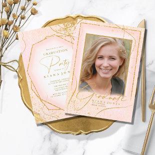 Fine Lines Gold Abstract Graduation Blush ID907