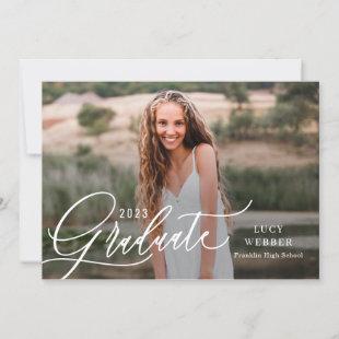 Finely Penned Graduation Announcement Invitation