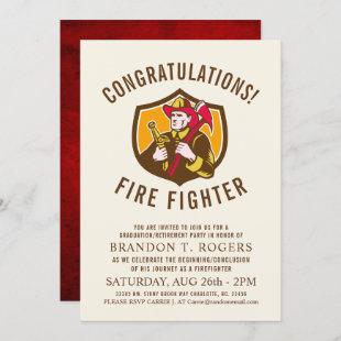 Fire Fighter Retro | Graduation Party Invite