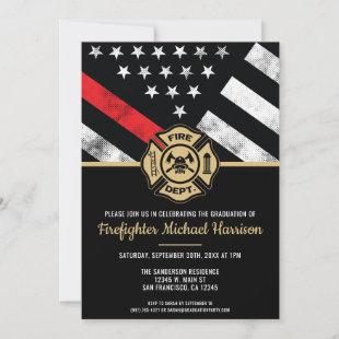 Firefighter Fire Academy Graduation Fireman Invitation