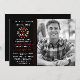 Firefighter Photo Graduation Announcement | Party