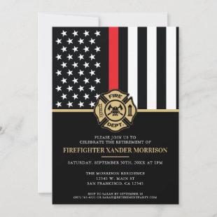 Firefighter Retirement Fire Department Party Invitation