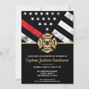 Firefighter Retirement Fire Department Red Flag Invitation