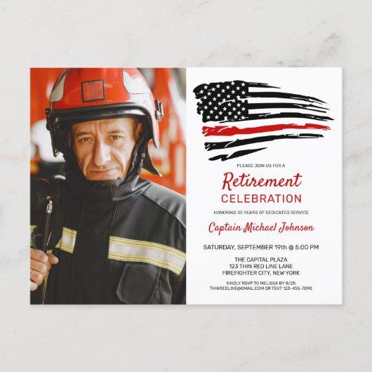 Firefighter Retirement Party Invitation Postcard