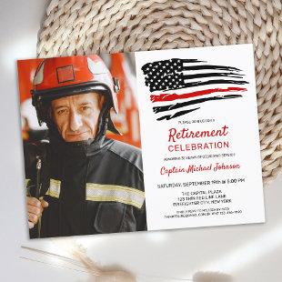 Firefighter Retirement Party Invitation Postcard