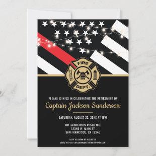 Firefighter Retirement Red Flag Fire Department Invitation