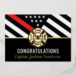 Firefighter Retirement Thin Red Line Congrats Card