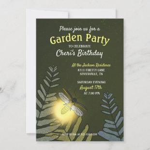 Firefly Birthday Garden Party Invitation