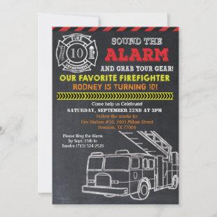 Fireman Firefighter Birthday Invitation