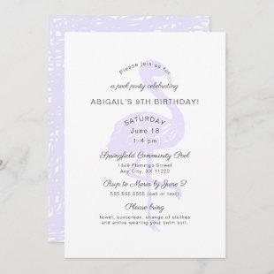 Flamingo birthday party invitation in lavender