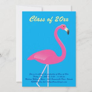 Flamingo Class of 2019 Graduation Party - Blue Invitation