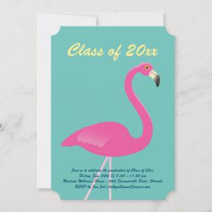 Flamingo Class of 2019 Graduation - Turquoise Invitation