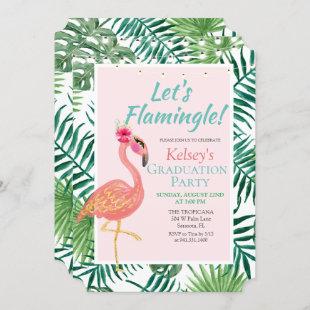 Flamingo Flamingle Graduation Party Invitation