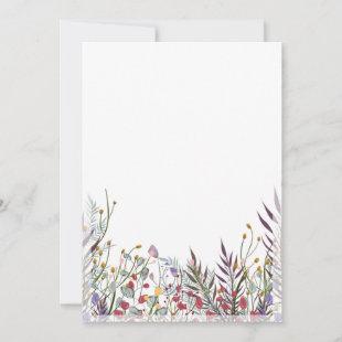 Flat Announcement Card - Bottom Flowers Design