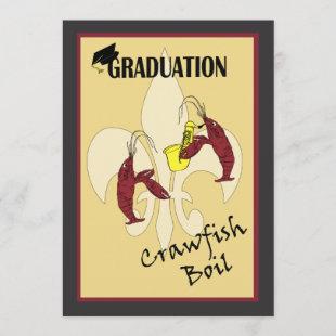Fleur de Lis Crawfish Boil Graduation Invitation