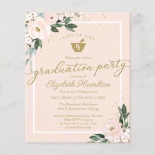 Floral Budget Invitation Pharmacy Grad Party