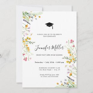 Floral Graduation Party Photo meadow Holiday Card
