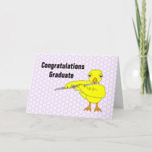 Flute Chick  Graduation Card
